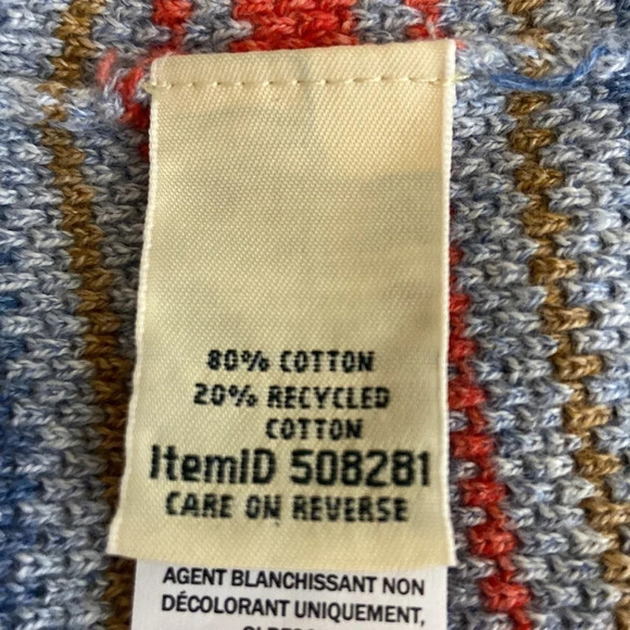 L.L. Bean Cotton and Recycled Cotton Striped Sweater - Size Large Petite - Picture 5 of 7